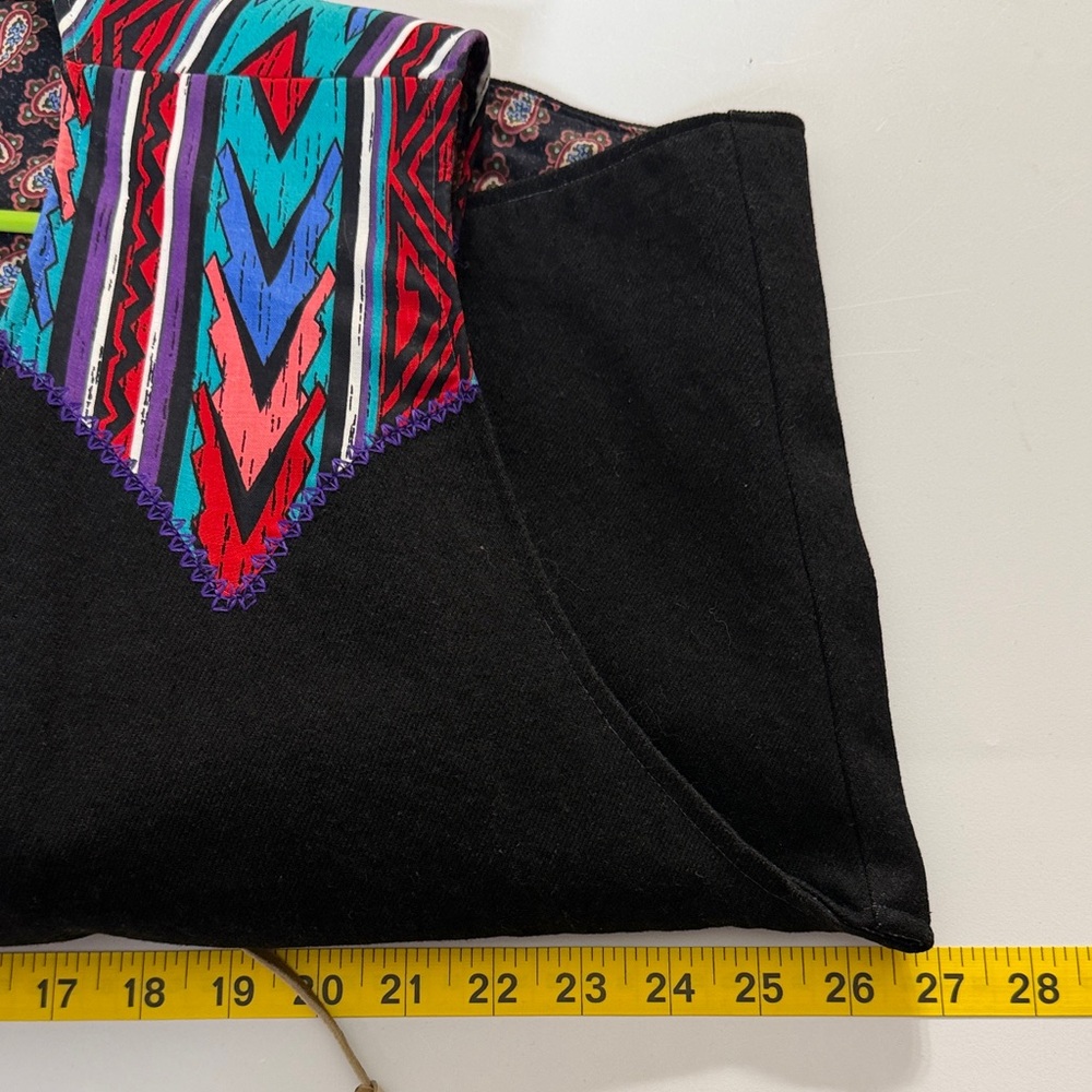 Unique Vintage-Inspired Black Vest Southwest/Aztec Inspired - Picture 11 of 12